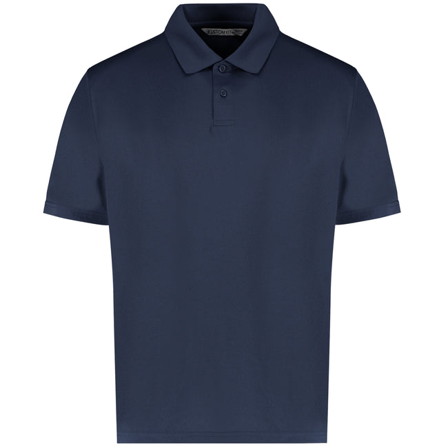 Navy - Front - Kustom Kit Mens Cooltex Plus Pique Polo