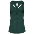Forest Green-Black Melange - Back - TriDri Womens-Ladies Yoga Knot Undershirt