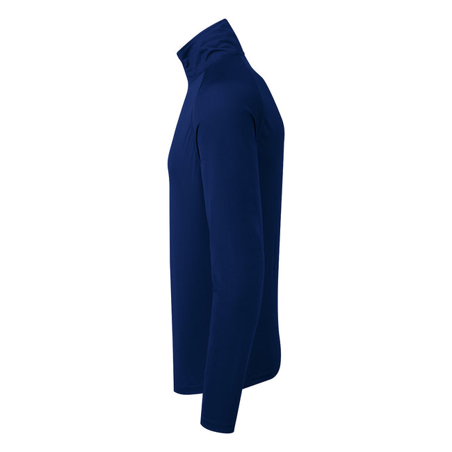 Navy-White - Side - TriDri Mens Long Sleeve Performance Quarter Zip Top