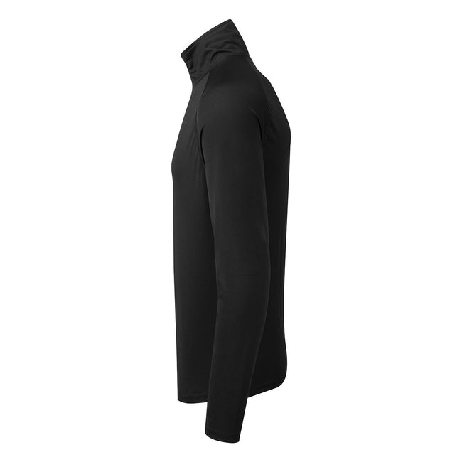 Black-Red - Side - TriDri Mens Long Sleeve Performance Quarter Zip Top