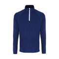 Navy-White - Front - TriDri Mens Long Sleeve Performance Quarter Zip Top