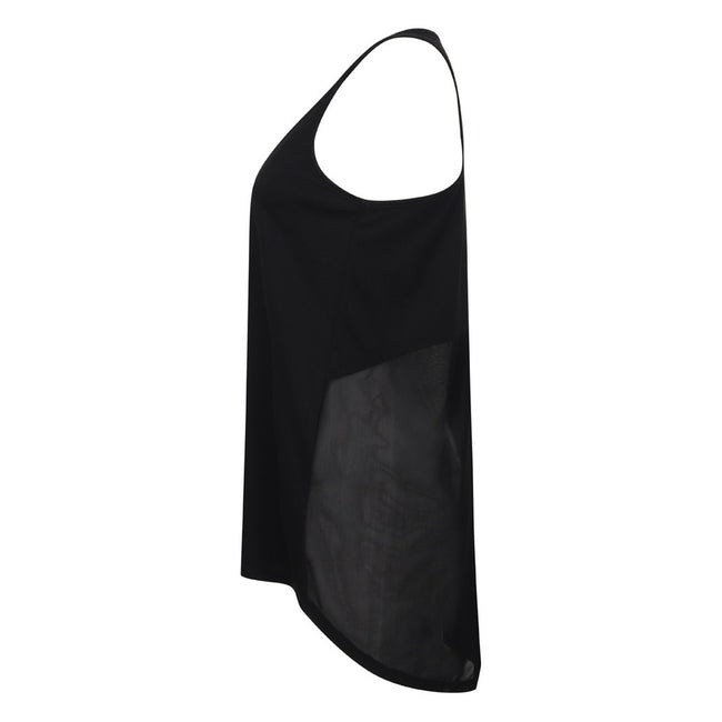 Black - Side - Tombo Womens-Ladies Open Back Undershirt