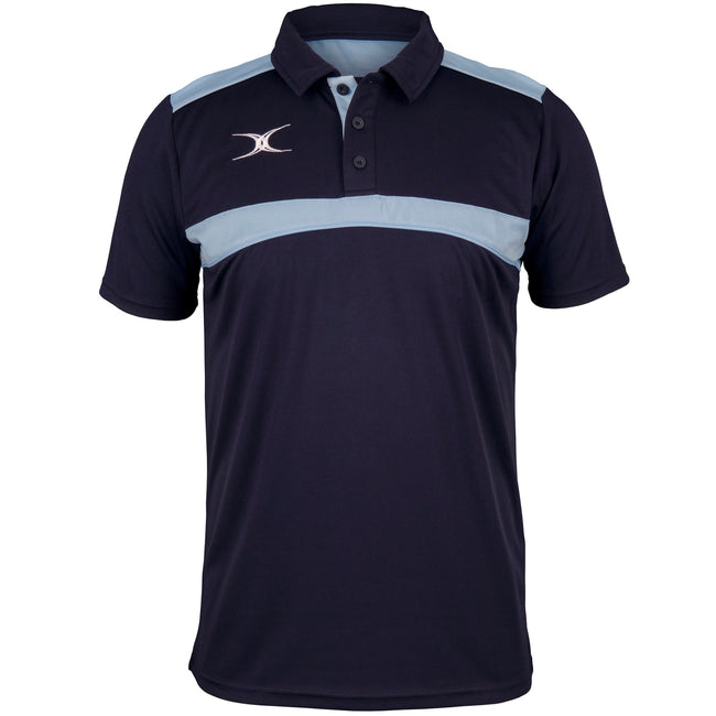 Dark Navy-Sky Blue - Front - Gilbert Mens Photon Polo Shirt