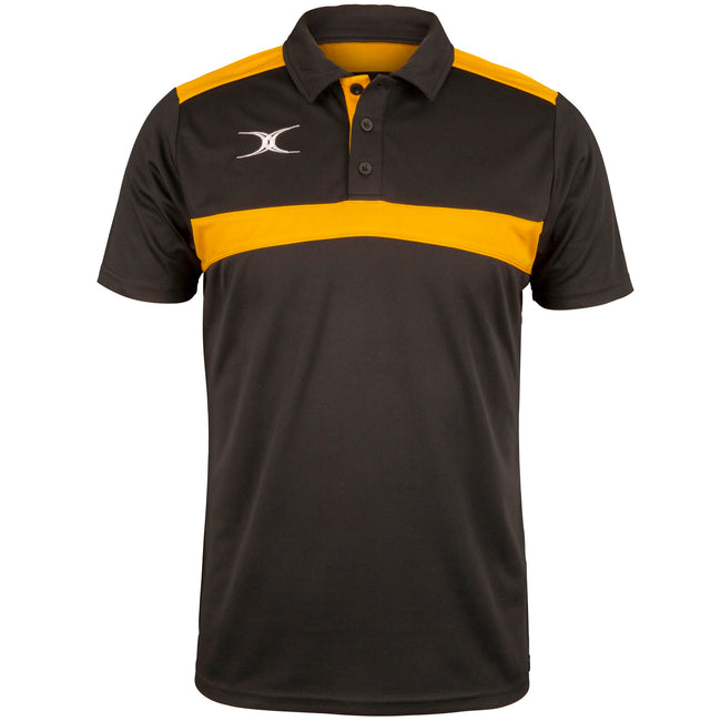 Black-Gold - Front - Gilbert Mens Photon Polo Shirt