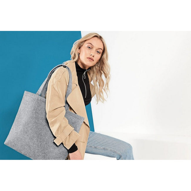Gray Melange - Back - BagBase Felt Tote Bag
