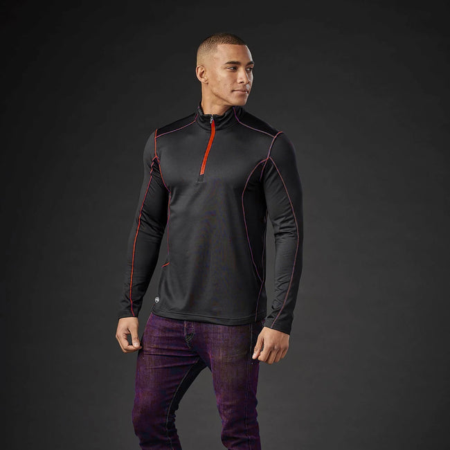 Black-Red - Back - Stormtech Mens Pulse Fleece Pullover