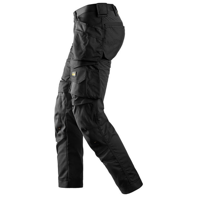 Black - Side - Snickers Mens All Round Work Holster Pocket Stretch Pants