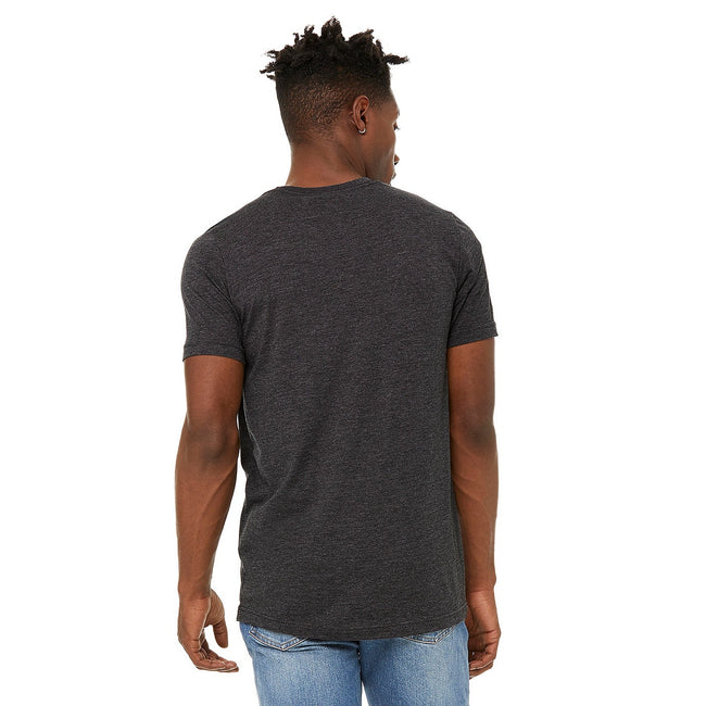 Dark Gray Heather - Side - Bella + Canvas Unisex Sueded Tee