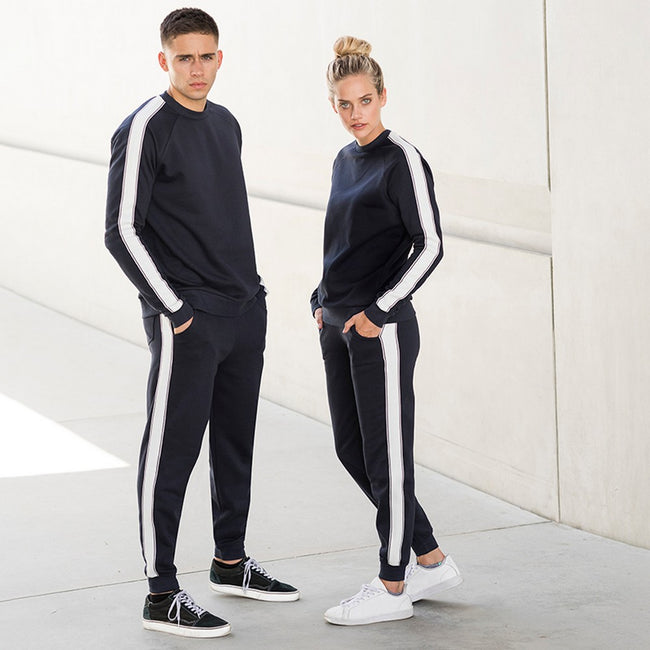 Black-White - Back - SF Unisex Adults Contrast Joggers