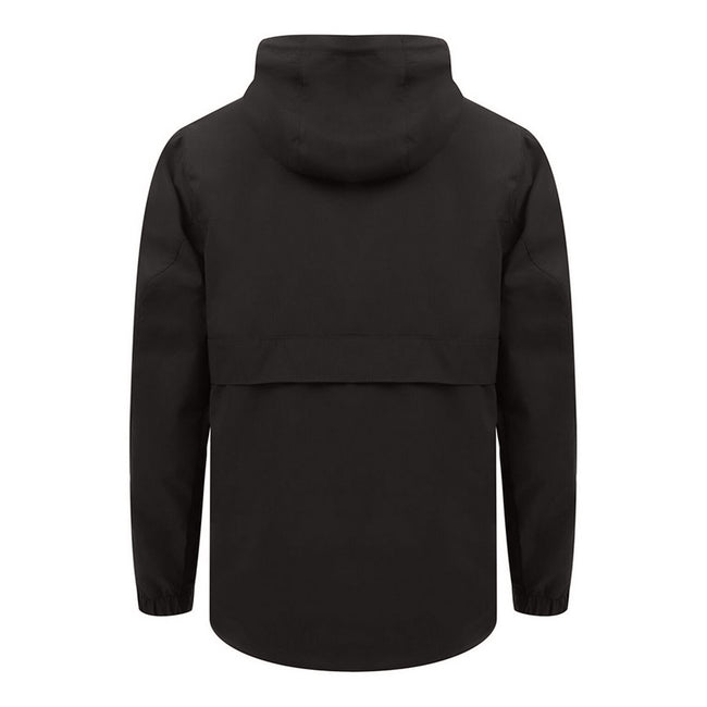 Black - Back - Front Row Mens Pullover Half-zip Jacket