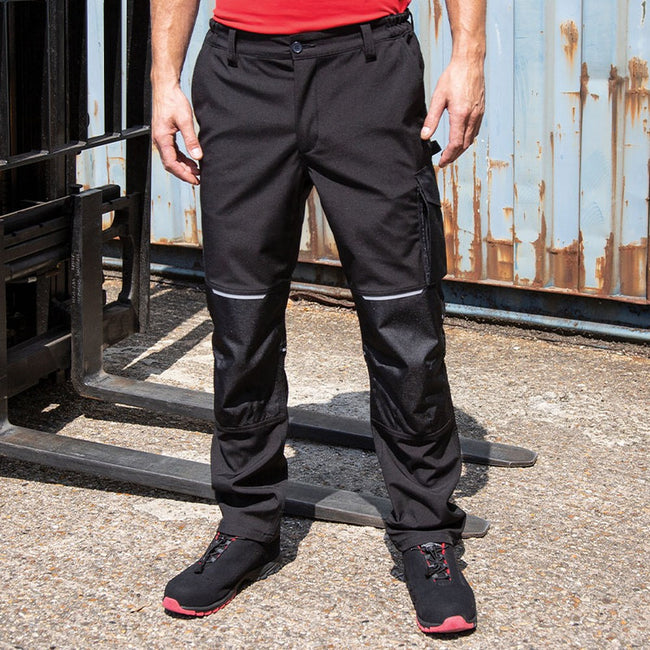 Black - Back - Result Mens Work-guard Slim Softshell Work Trouser