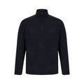 Navy - Front - Henbury Unisex Adults Quarter Zip Microfleece Jacket