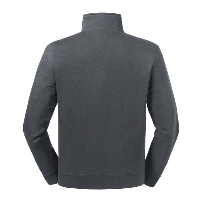 Convoy Gray - Back - Russell Mens Authentic Quarter Zip Sweatshirt