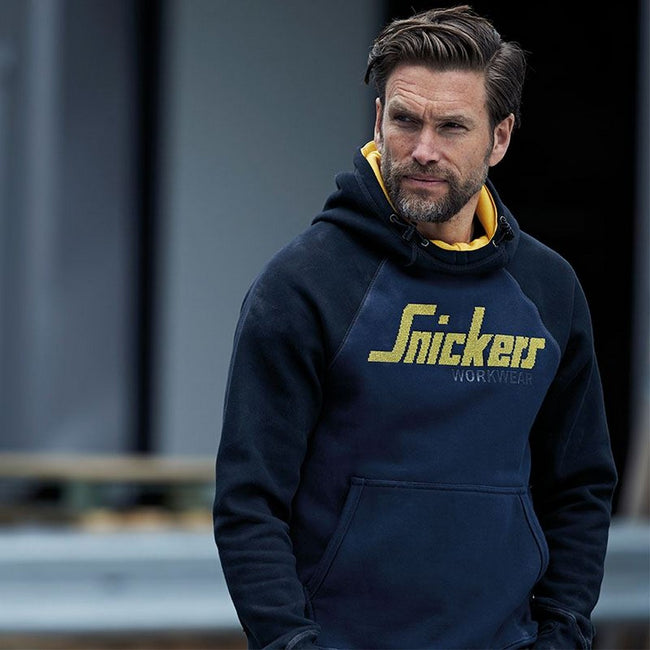 Navy-Black - Back - Snickers Unisex Adults Logo Hoodie