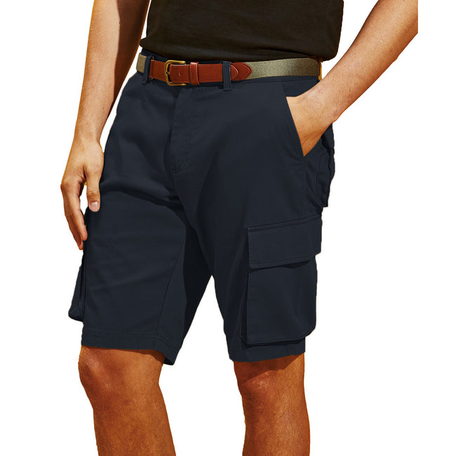 Navy - Back - Asquith & Fox Mens Cargo Shorts
