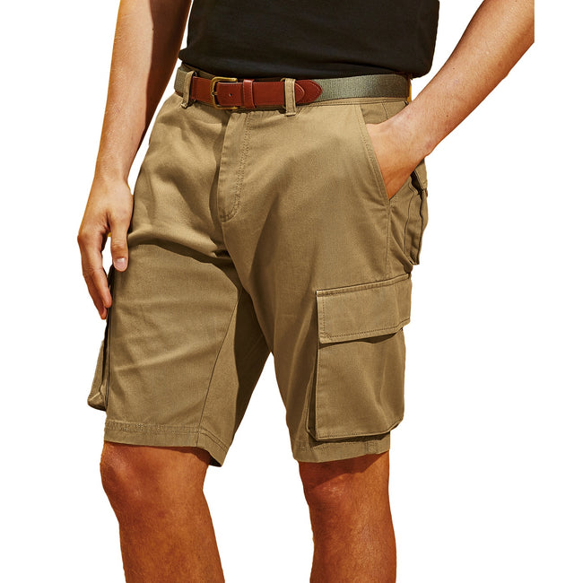 Khaki - Back - Asquith & Fox Mens Cargo Shorts