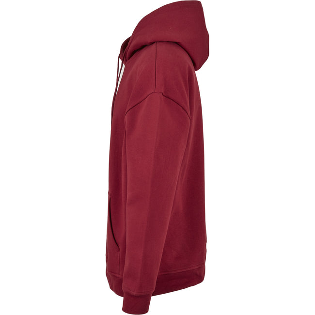 Burgundy - Side - Build Your Brand Mens Basic Oversized Hoodie