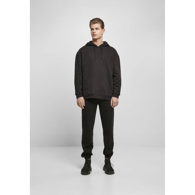 Black - Close up - Build Your Brand Mens Basic Oversized Hoodie