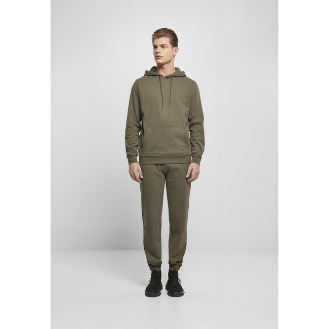 Olive - Close up - Build Your Brand Mens Basic Hoodie
