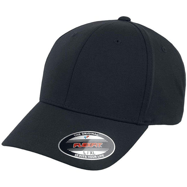 Black - Front - Flexfit Unisex Adult Alpha Shape Baseball Cap