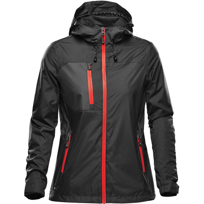 Black-Bright Red - Front - Stormtech Womens-Ladies Olympia Soft Shell Jacket