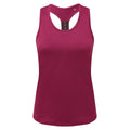 Raspberry-Black Melange - Front - TriDri Womens-Ladies Performance Backstrap Undershirt