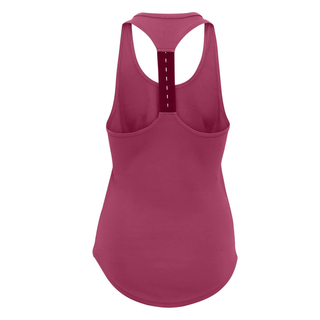 Raspberry-Black Melange - Back - TriDri Womens-Ladies Performance Backstrap Undershirt