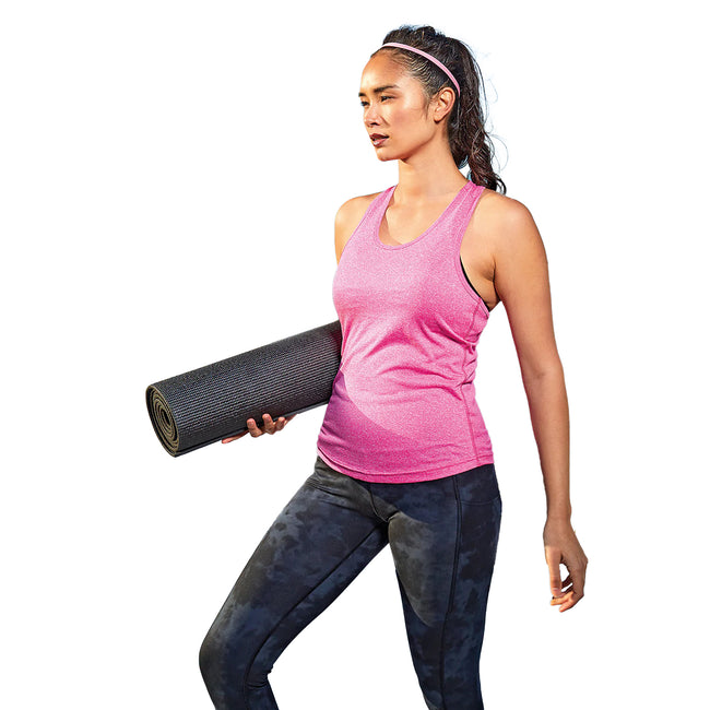 Pink Melange - Side - TriDri Womens-Ladies Melange Recycled Undershirt