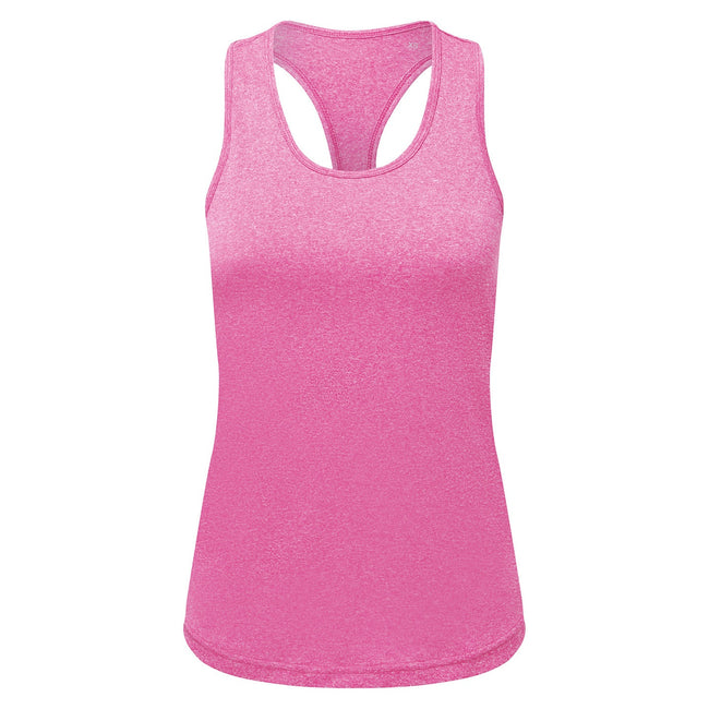 Pink Melange - Front - TriDri Womens-Ladies Melange Recycled Undershirt