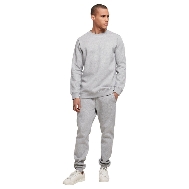 Heather Grey - Back - Build Your Brand Mens Basic Sweatshirt