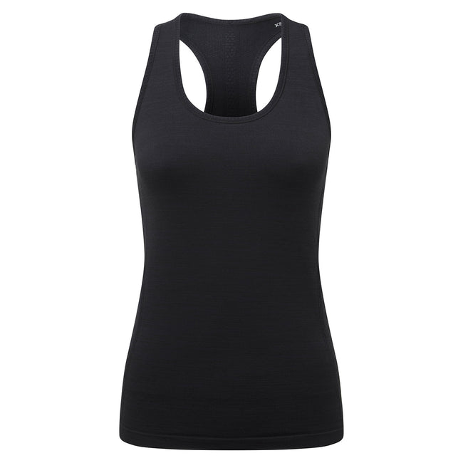 Black - Front - TriDri Womens-Ladies Recycled Seamless 3D Undershirt