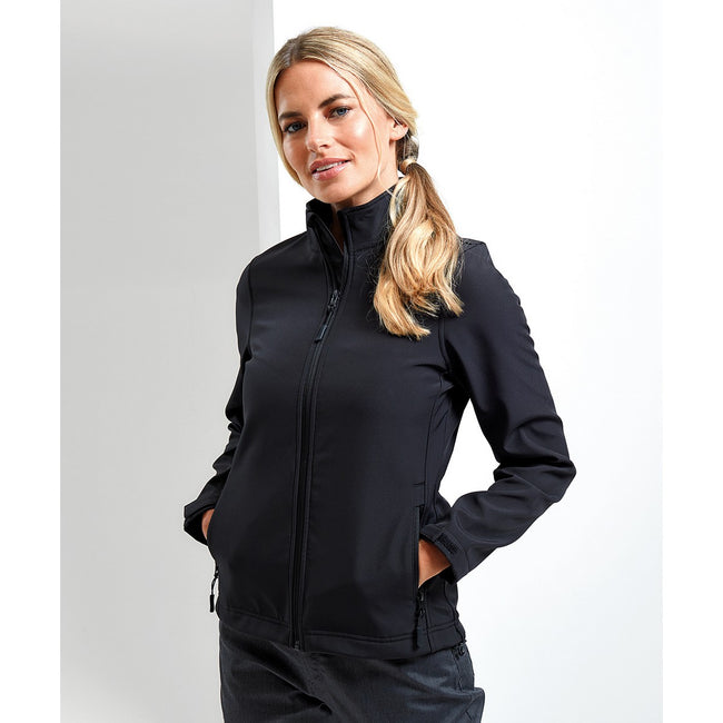 Black - Lifestyle - Premier Womens-Ladies Windchecker Recycled Printable Soft Shell Jacket