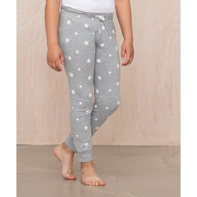 Heather Grey-White - Back - SF Childrens-Kids Lounge Pants