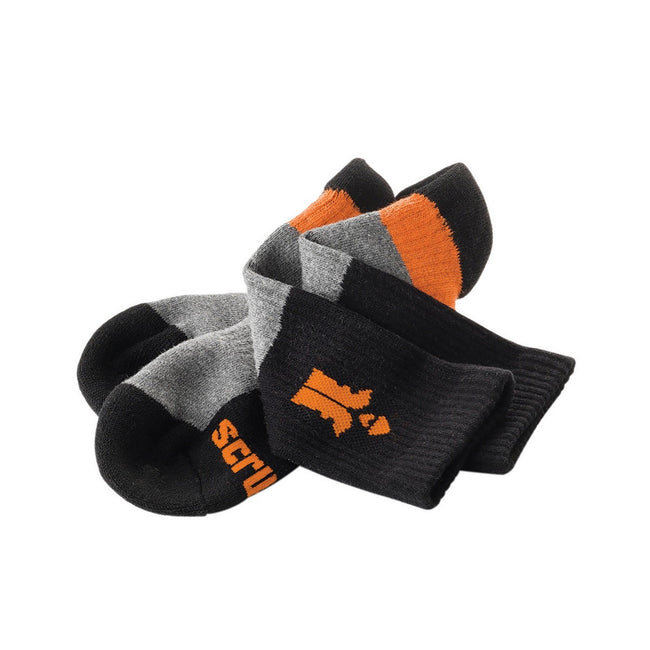 Black-Gray-Orange - Side - Scruffs Mens Trade Socks