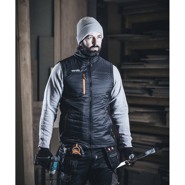 Black - Close up - Scruffs Mens Trade Body Warmer