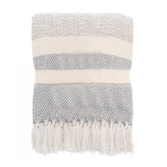 Gray - Front - Home & Living Izzy Recycled Throw