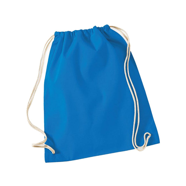 Sapphire Blue - Front - Westford Mill Cotton Drawstring Bag