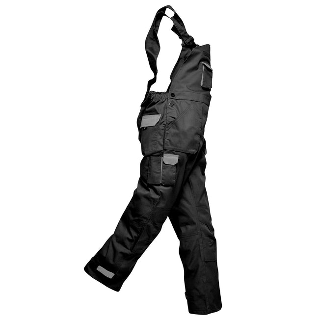 Black-Gray - Back - Portwest Contrast Bib & Brace - Workwear