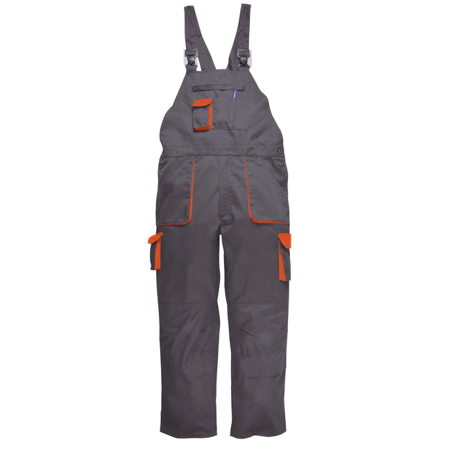 Gray-Orange - Front - Portwest Contrast Bib & Brace - Workwear