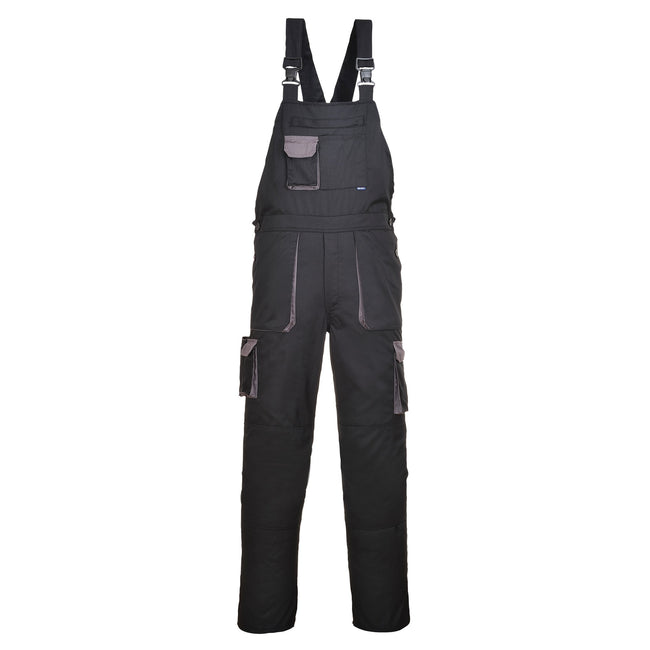 Black-Gray - Front - Portwest Contrast Bib & Brace - Workwear