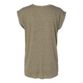 Heather Olive - Back - BELLA + CANVAS Womens Flowy Rolled Cuffs Muscle Tee