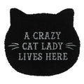 Black - Front - Something Different Crazy Cat Lady Door Mat