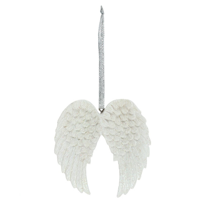 White-Silver - Front - Something Different Angel Wings Hanging Ornament
