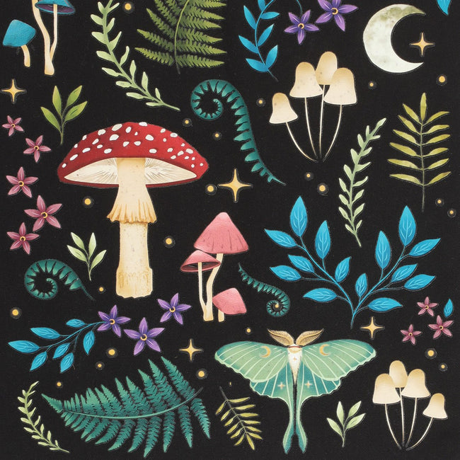 Multicolored - Side - Something Different Dark Forest Printed Cotton Tote Bag