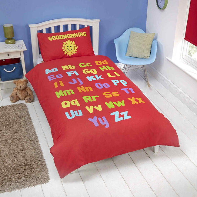Multicolored - Front - Rapport Bedtime Learning Toddler Reversible Twin Duvet Set