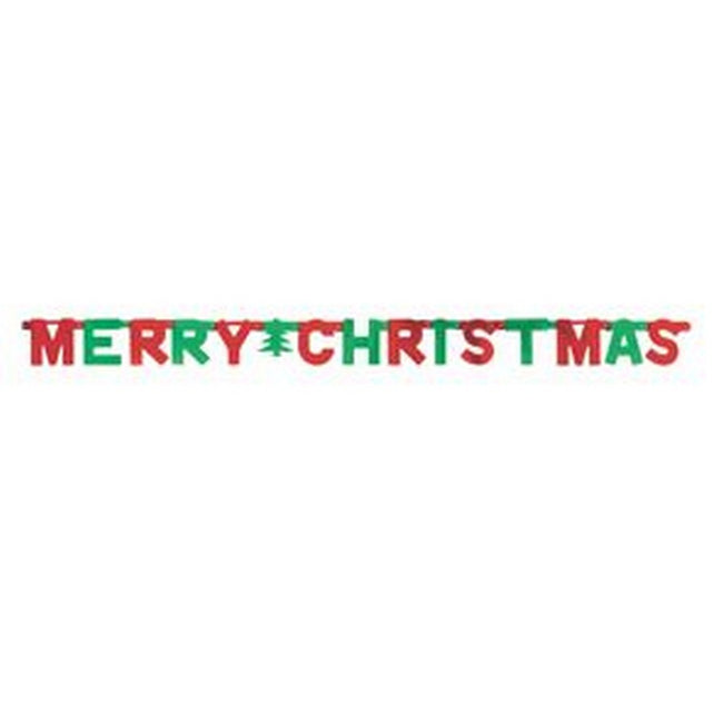 Red-Green - Front - Amscan Letter Christmas Banner
