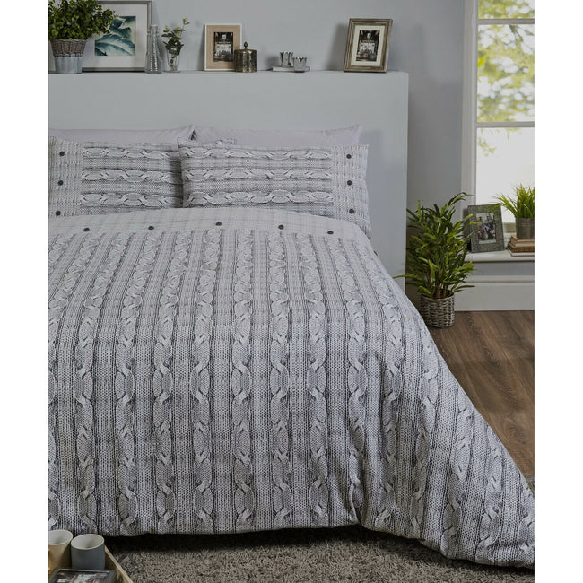 Gray - Back - Arran Double Duvet Set