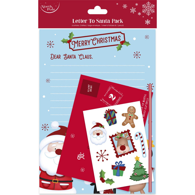Blue-Red-White - Front - Eurowrap Letter To Santa Christmas Stationery Set