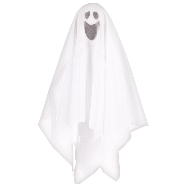 White - Front - Amscan Fabric Ghost Halloween Hanging Decoration