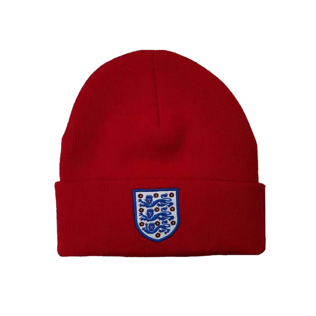 Red - Front - England FA Knitted Cuffed Hat